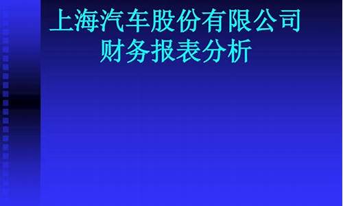 上海汽车公司财务报表_上海汽车公司财务报表模板