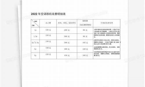 奥克斯空调移机收费明细表_奥克斯空调移机收费明细表2022_1