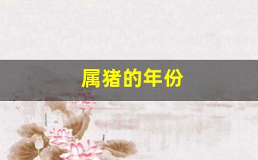 属猪的年份(属猪的年份分别是哪些年)-第1张图片-个人技术分享