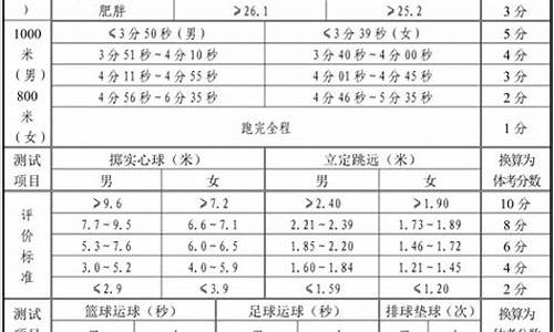 山东省体育中考项目及评分标准2024_山