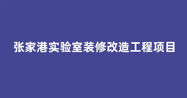 张家港实验室装修改造工程项目(张家港实验室装修改造工程项目招标)