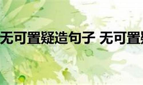 无可置疑造句大全四年级简单_无可置疑造句