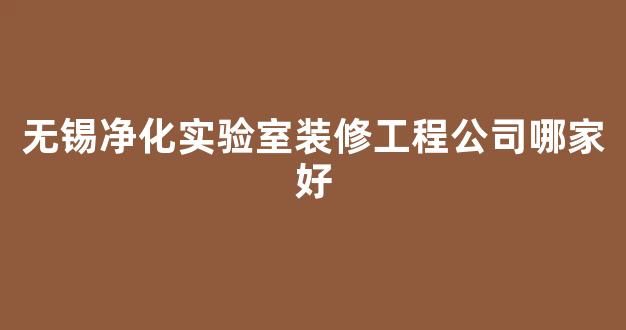 无锡净化实验室装修工程公司哪家好(无锡净化工程有限公司)