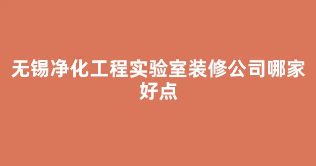 无锡净化工程实验室装修公司哪家好点(无锡净化工程公司名录)