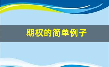 期权的简单例子(期权 例子)_https://www.ccit-cctv.com_上交所_第1张