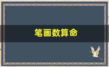 笔画数算命(笔画算命对照表是用简笔吗)-第1张图片-个人技术分享