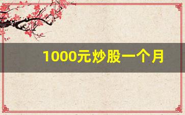1000元炒股一个月收入多少钱(1000块炒股一年最多挣多少)_https://www.haiwangdasha.com_广期所_第1张