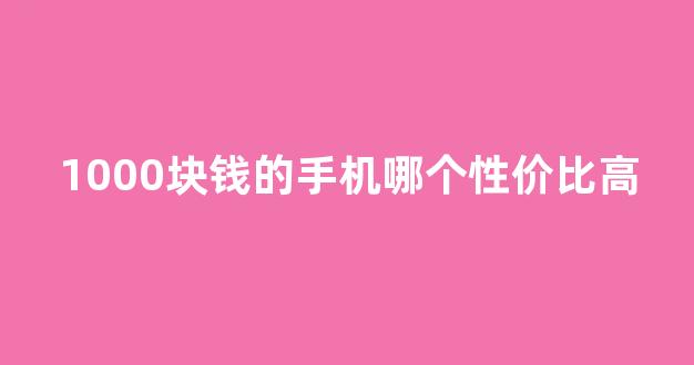 1000块钱的手机哪个性价比高(1000块钱的手机哪个性价比高一点)_https://www.taocizhiliang.com_装修流程_第1张