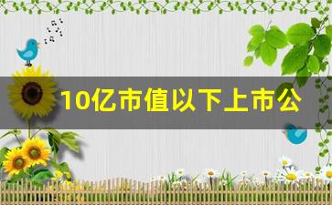 10亿市值以下上市公司(10亿市值以下上市公司最新名单)_https://www.hangfeite.com_北交所_第1张