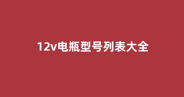12v电瓶型号列表大全(电瓶各种符号代表什么)_https://www.hangfeite.com_创业板_第1张