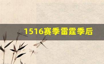 1516赛季雷霆季后赛-15-16赛季雷霆