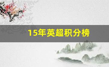 15年英超积分榜-2015年英超赛程积分榜