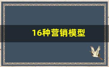 16种营销模型(营销模式100个经典案例)_https://www.eamstsz.com_上交所_第1张