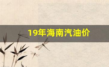 19年海南汽油价-2018年海南汽油价格