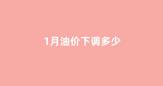 1月油价下调多少_1月油价下调多少钱