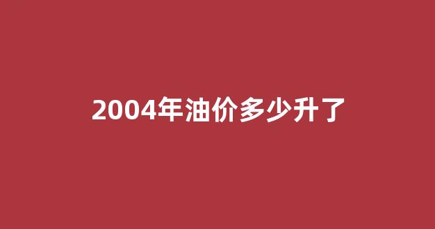 2004年油价多少升了_2004年油价上涨