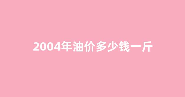 2004年油价多少钱一斤_2004年汽油多少钱一升