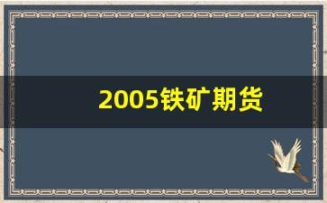 2005铁矿期货(铁矿2009期货)_https://www.eamstsz.com_上交所_第1张