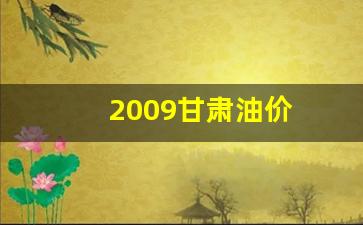 甘肃油价格是多少_2009甘肃油价