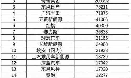 2013年1月汽车销量排名_2013年汽车销量排行榜表