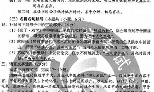 2016高考二卷语文答案及解析_2016高考二卷语文答案