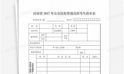 2017高考政审表,高考政审表格下载