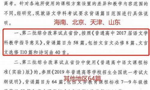 高考大纲2019年高考各科目考试说明_2019高考必背篇目大纲