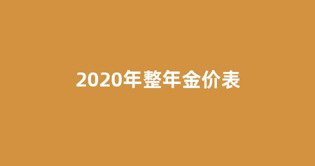 2020年金价是多少_2020年整年金价表