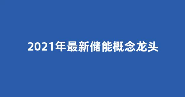 2021年最新储能概念龙头(2021年储能概念龙头股票一览)_https://www.dcjwmf.com_上期能源_第1张