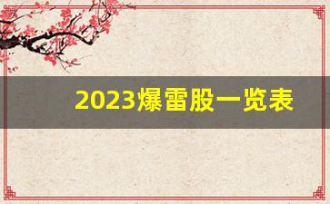 2023爆雷股一览表(2020年爆雷股)_https://www.kairu168.com_郑商所_第1张