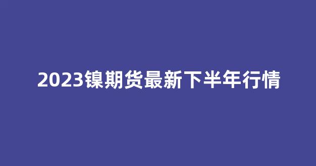 2023镍期货最新下半年行情(镍价预期2021)_https://www.rzcpcj.com_淘宝运营_第1张