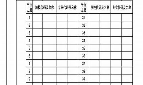 2021新高考志愿表格_2024新高考志愿填报表样表