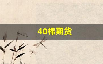 40棉期货(美棉期货最新消息今天)_https://www.xzdzcjn.com_上交所_第1张