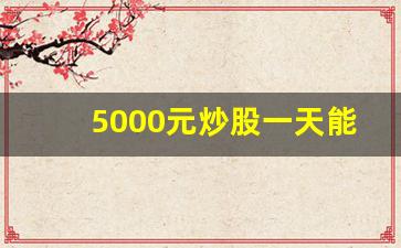 5000元炒股一天能赚多少钱(5000元炒股能发财吗)_https://www.haiwangdasha.com_大商所_第1张