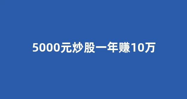 5000元炒股一年赚10万(炒股5000半年赚十万)_https://www.ljyuan-tech.com_上交所_第1张