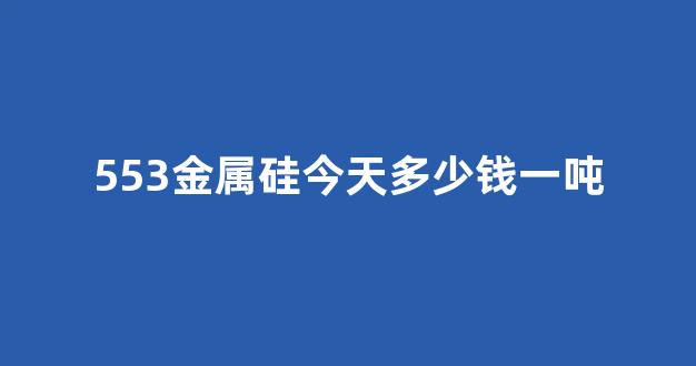 553金属硅今天多少钱一吨(金属硅553价格行情)_https://www.hhem8.com_深交所_第1张