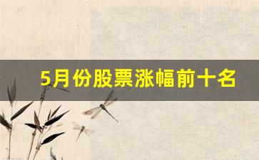 5月份股票涨幅前十名(5月涨幅最大的股票)_https://www.fzdzcxj.com_深交所_第1张