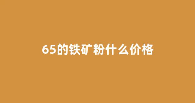 65的铁矿粉什么价格(65铁矿粉多少钱一吨)_https://www.eamstsz.com_北交所_第1张