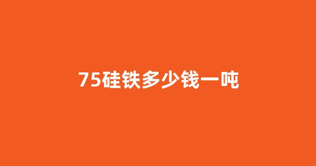 75硅铁多少钱一吨(75硅铁价格多少每吨)_https://www.nalian8.com_创业板_第1张