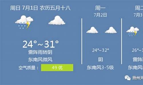 2021年7月扬州天气_7月扬州天气预报