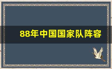 88年中国国家队阵容-1988年国家队名单