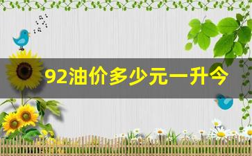 92油价多少元一升今日价格表图片-92油价多少元一升今日价格