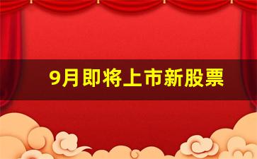 9月即将上市新股票(9月份上市的新股)_https://www.erdeww.com_期货资讯_第1张