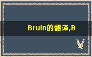 Bruin的翻译,Bruin怎么读,Bruin造句及用法-第1张图片-我的生活随想