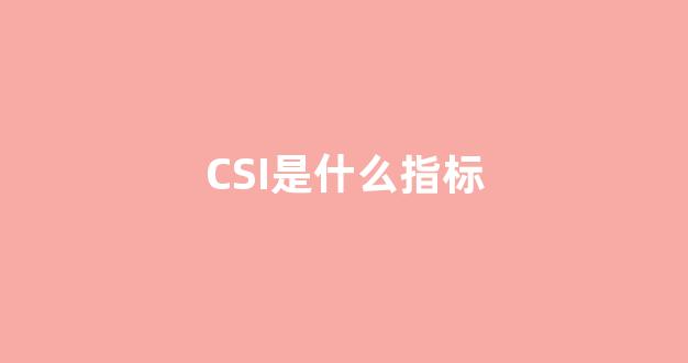 CSI是什么指标(指数csi什么意思)_中金所_第1张_财经网 CSI是什么指标(指数csi什么意思)_https://www.kairu168.com_中金所_第1张
