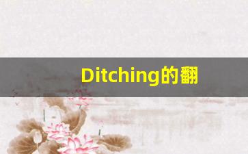 Ditching的翻译,Ditching怎么读,Ditching造句及用法-第1张图片-我的生活随想