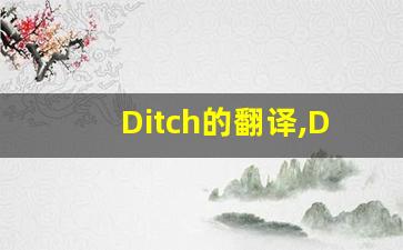 Ditch的翻译,Ditch怎么读,Ditch造句及用法-第1张图片-我的生活随想