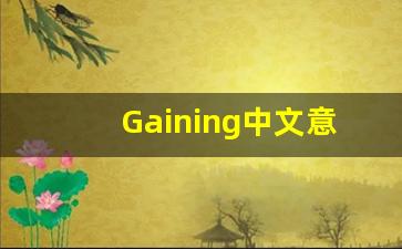 Gaining中文意思,Gaining中文翻译,Gaining用法及例句,Gaining语法-第1张图片-我的生活随想