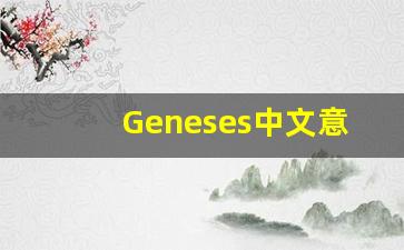 Geneses中文意思,Geneses中文翻译,Geneses用法及例句,Geneses语法-第1张图片-我的生活随想