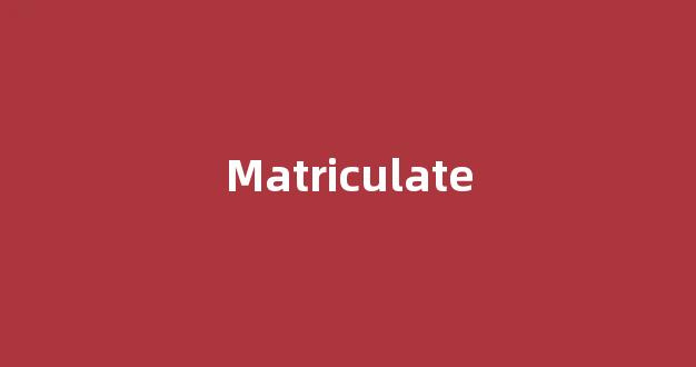 Matriculate中文翻译,Matriculate是什么意思,Matriculate发音、用法及例句-第1张图片-我的生活随想